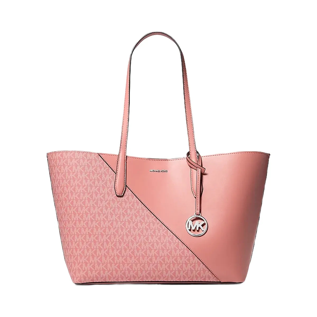 Michael Kors Avalon Medium Signature Logo and Smooth Tote Bag Sunset Rose