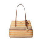 Michael Kors Avalon Medium Striped Woven Tote Bag Rad Ornge Ml