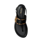 Michael Kors Carmen Cheetah Print Calf Hair Thong Sandal Dk Camel Mlt