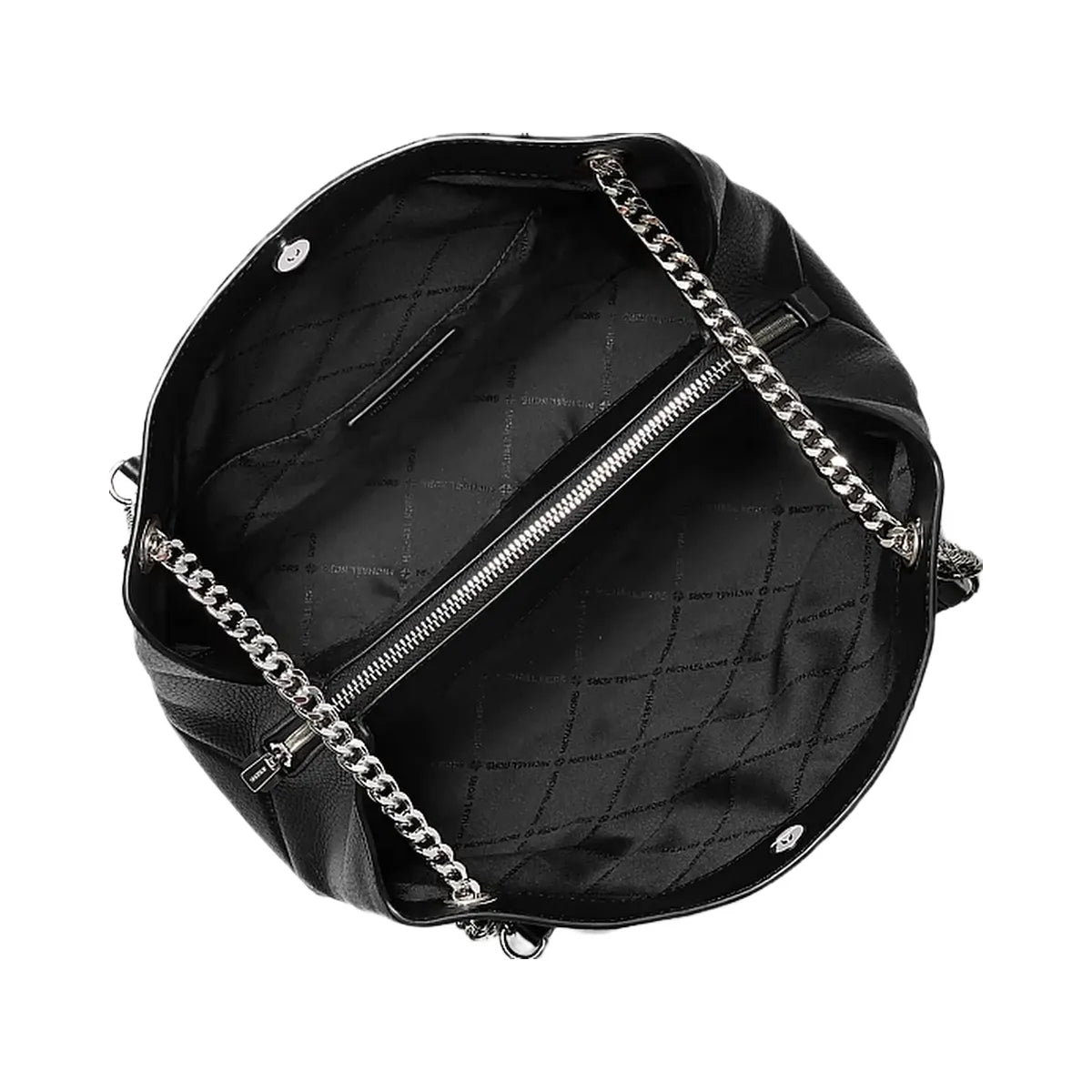 Michael Kors Christina Medium Pebbled Leather Messenger Bag Black