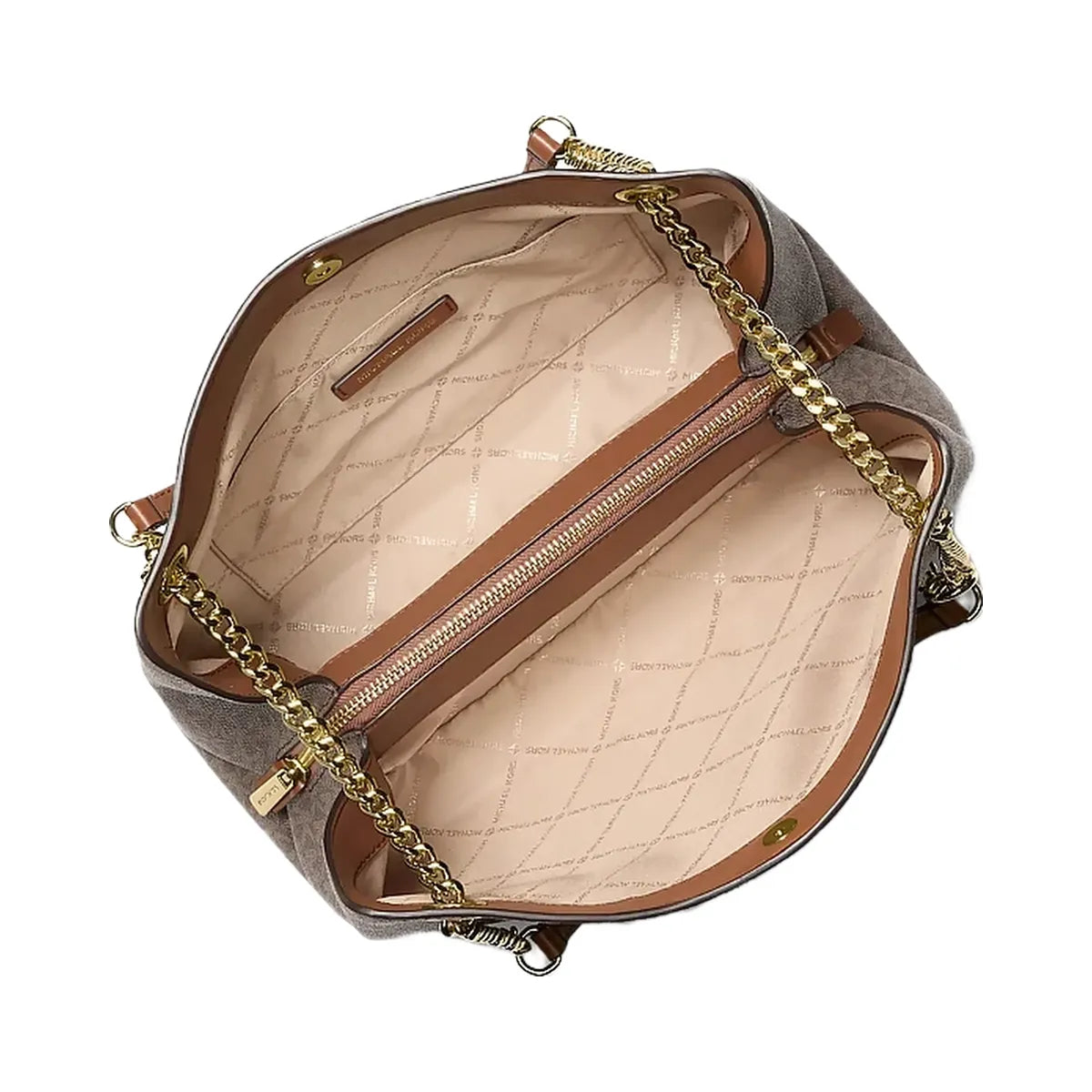 Michael Kors Christina Medium Signature Logo Messenger Bag Brown