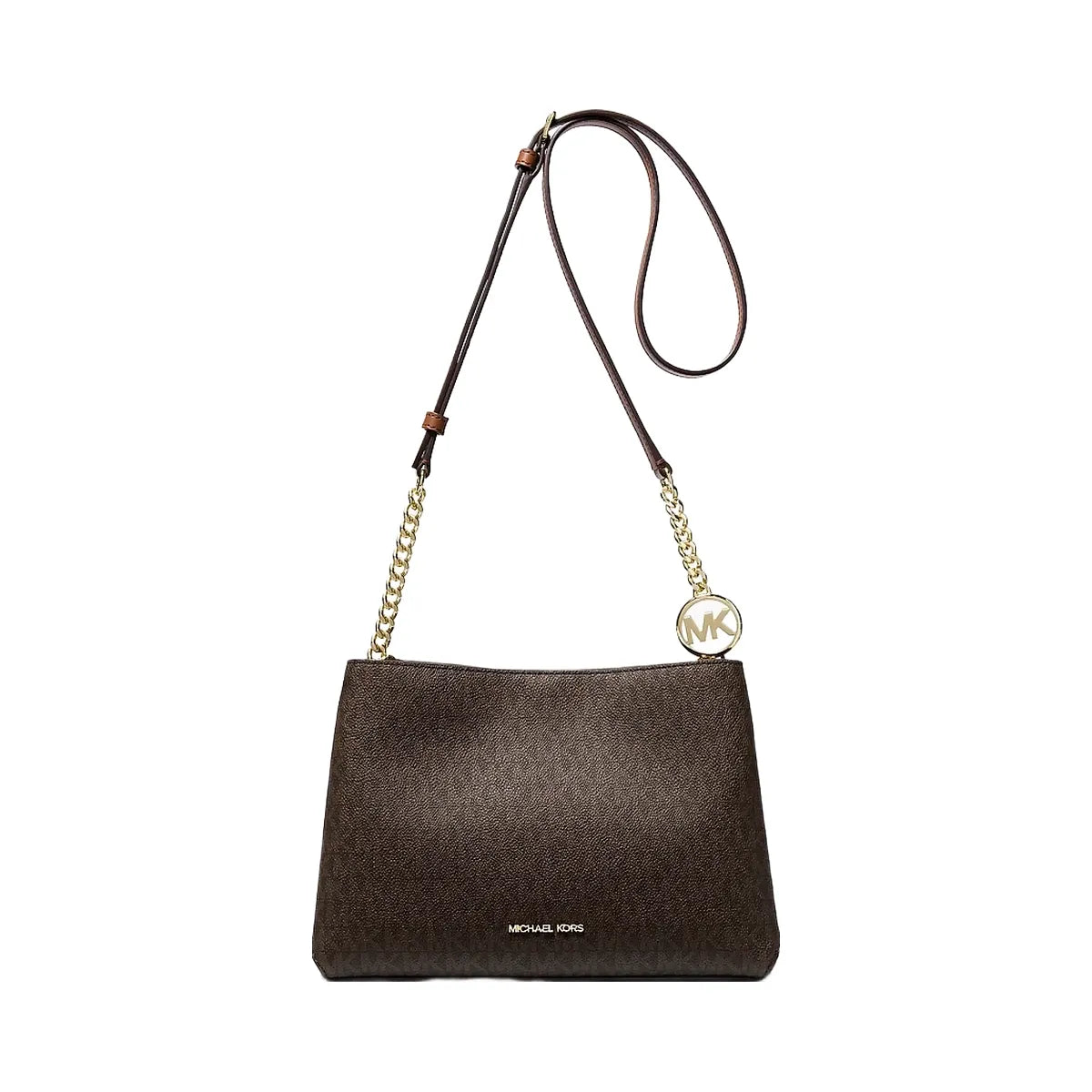 Michael Kors Christina Small Signature Logo Crossbody Bag Brown