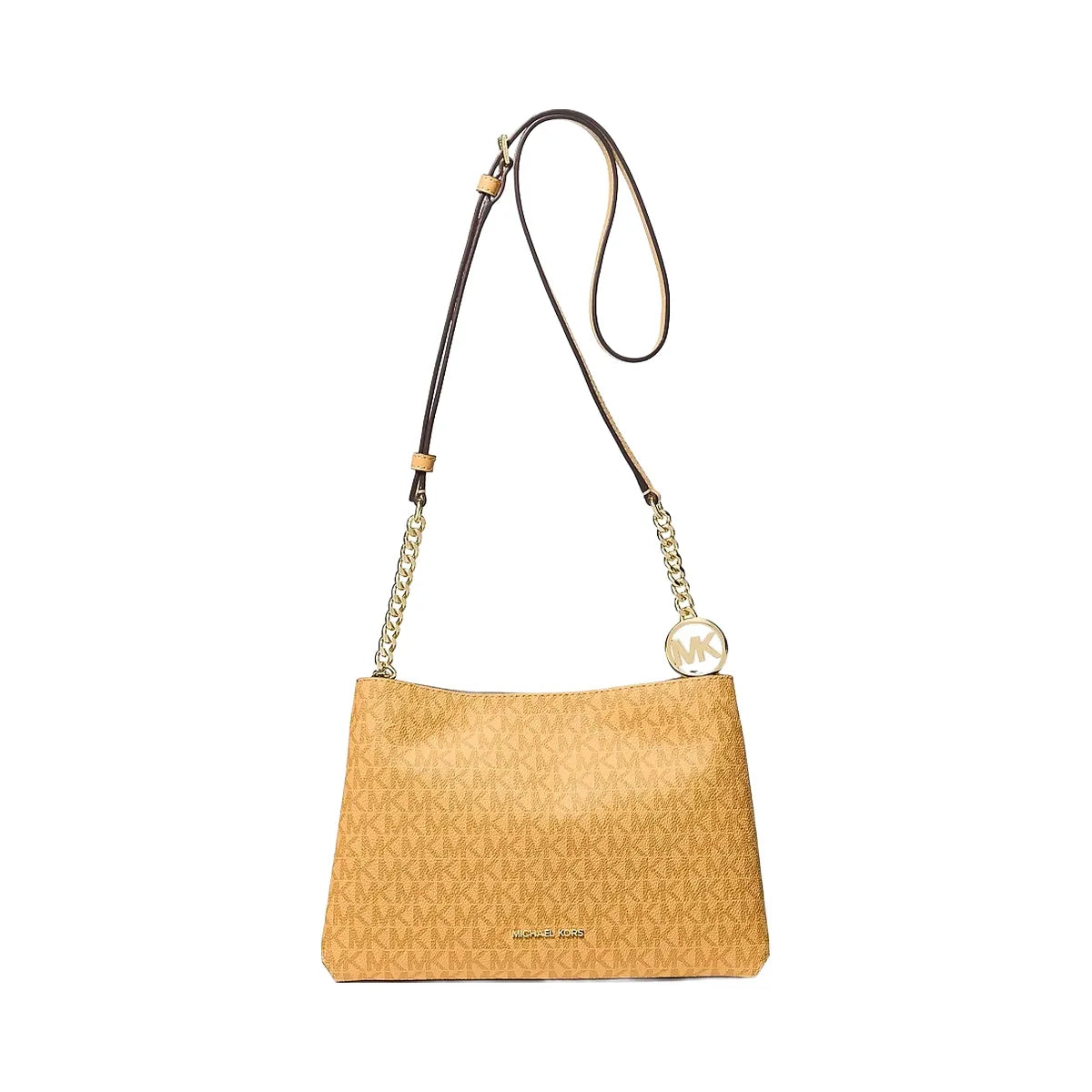 Michael Kors Christina Small Signature Logo Crossbody Bag Honeywheat