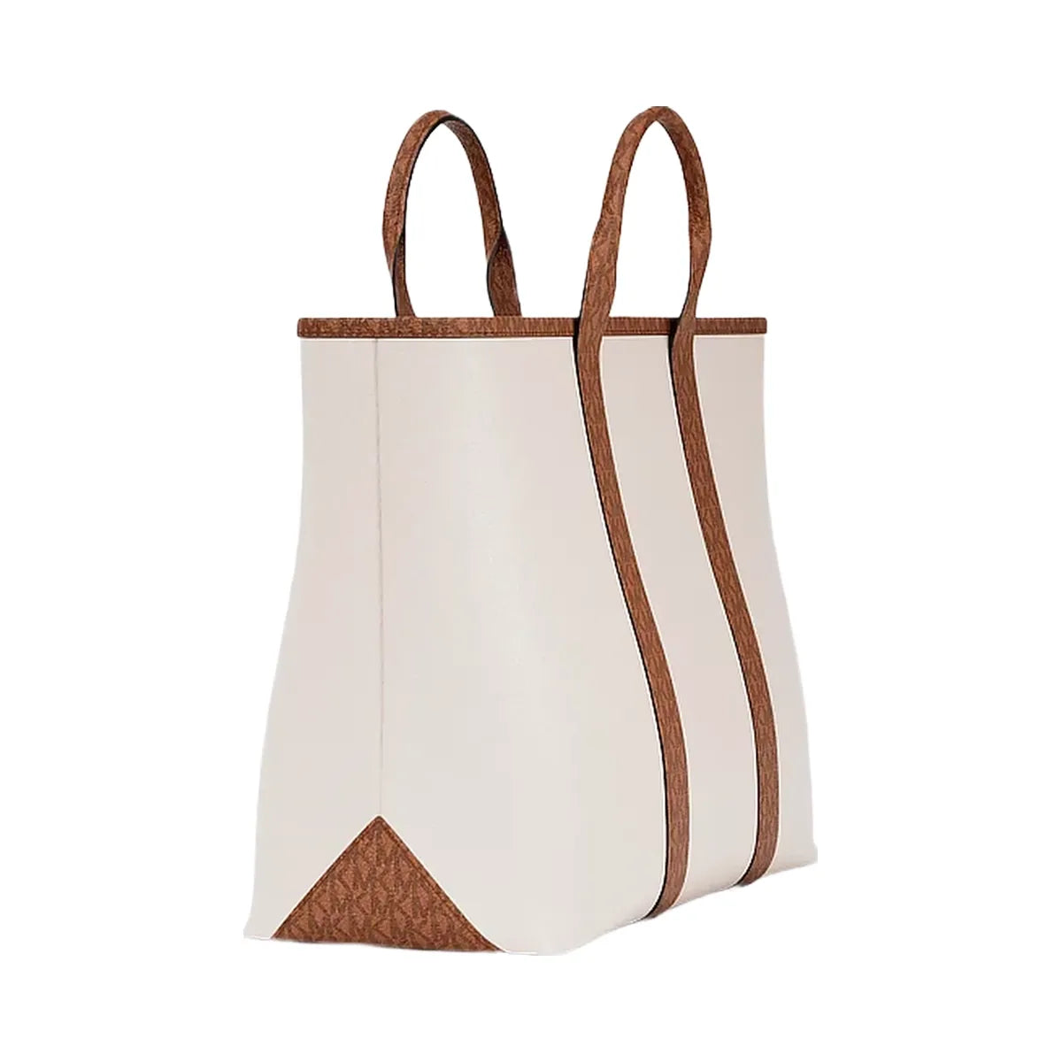 Michael Kors Cooper Medium Pebbled Leather and Signature Logo Tote Bag Lt Crm/Lugg