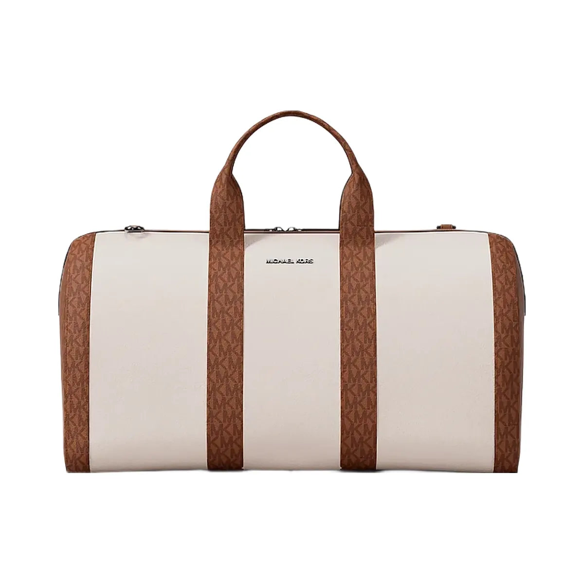 Michael Kors Cooper Pebbled Leather and Signature Logo Duffel Bag Lt Crm/Lugg