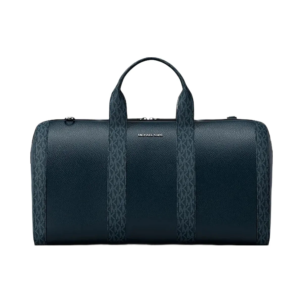 Michael Kors Cooper Pebbled Leather and Signature Logo Duffel Bag Navy