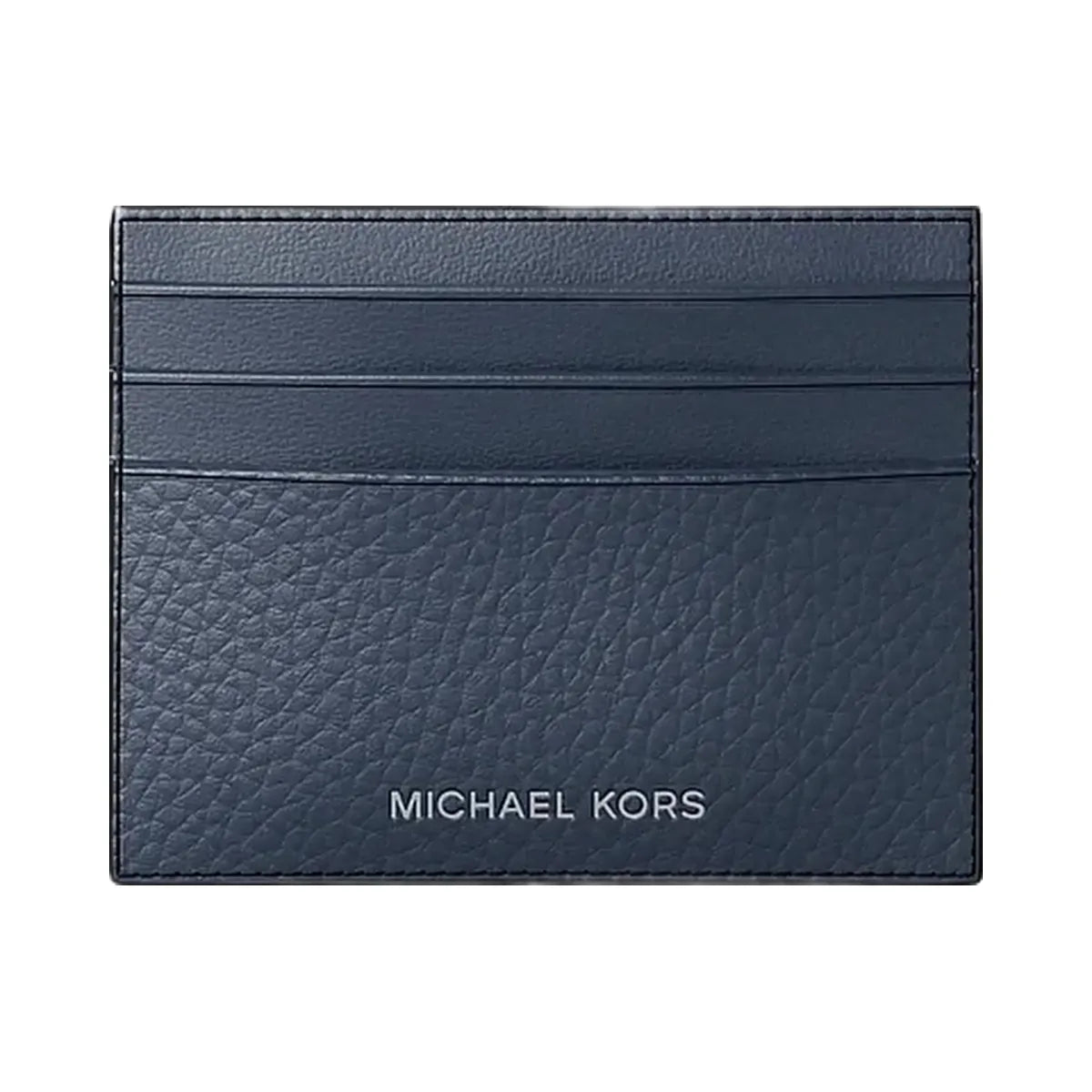 Michael Kors Cooper Pebbled Leather Card Case Navy