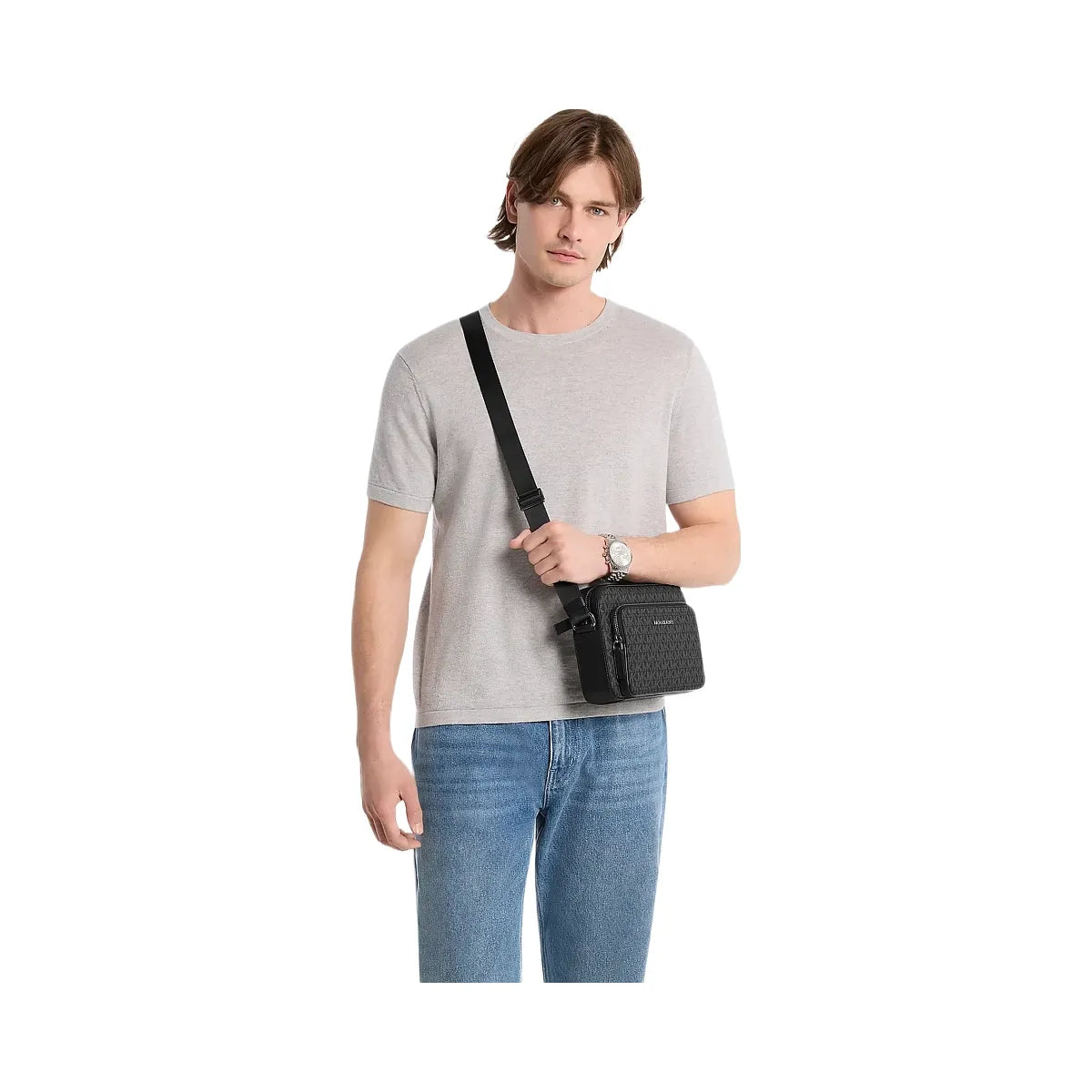 Michael Kors Cooper Signature Logo Flight Bag Black