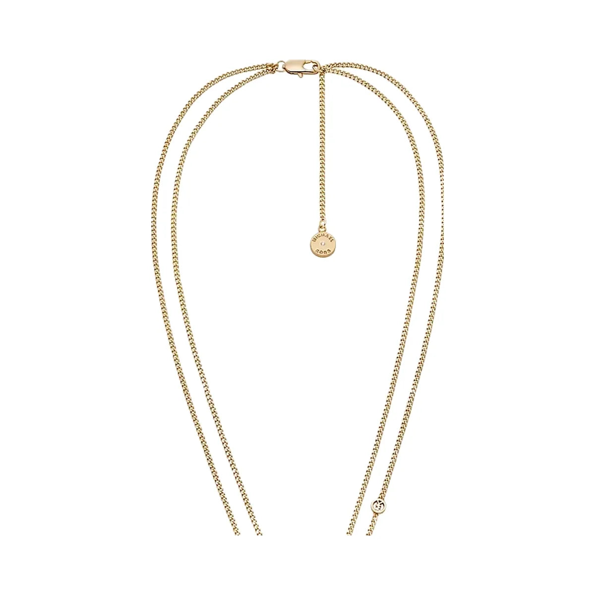 Michael Kors Cubic Zirconia Double Layered Necklace Gold