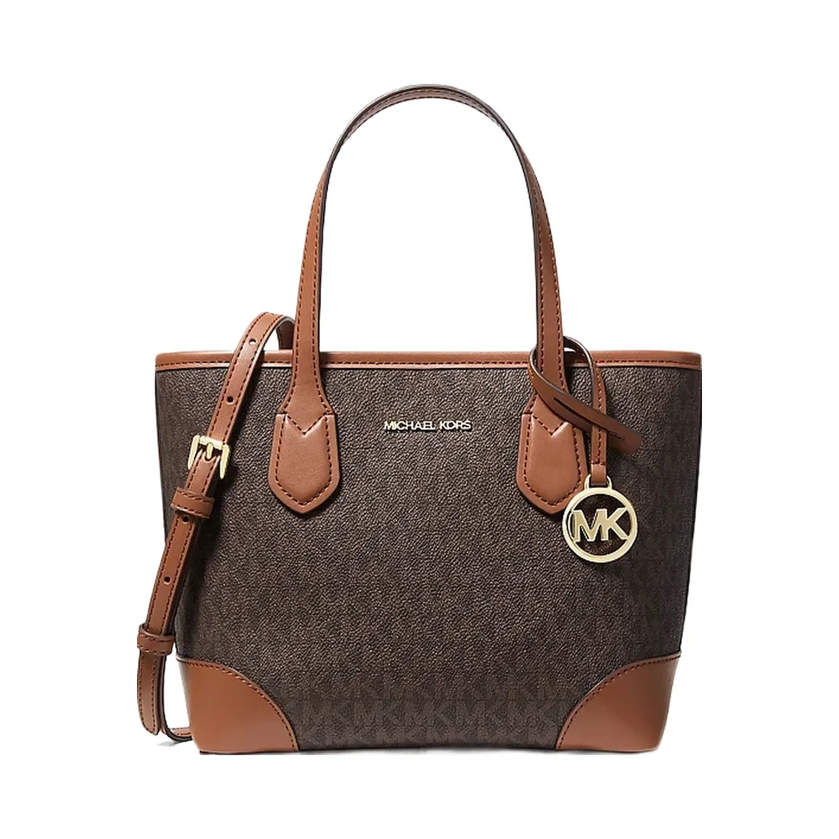 Michael Kors Eva Extra-Small Signature Logo Convertible Tote Bag Brown