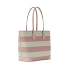 Michael Kors Eva Large Striped Signature Logo Tote Bag Powder Blush