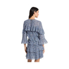 Michael Kors Floral Print Georgette Ruffle Mini Dress Midnightblue
