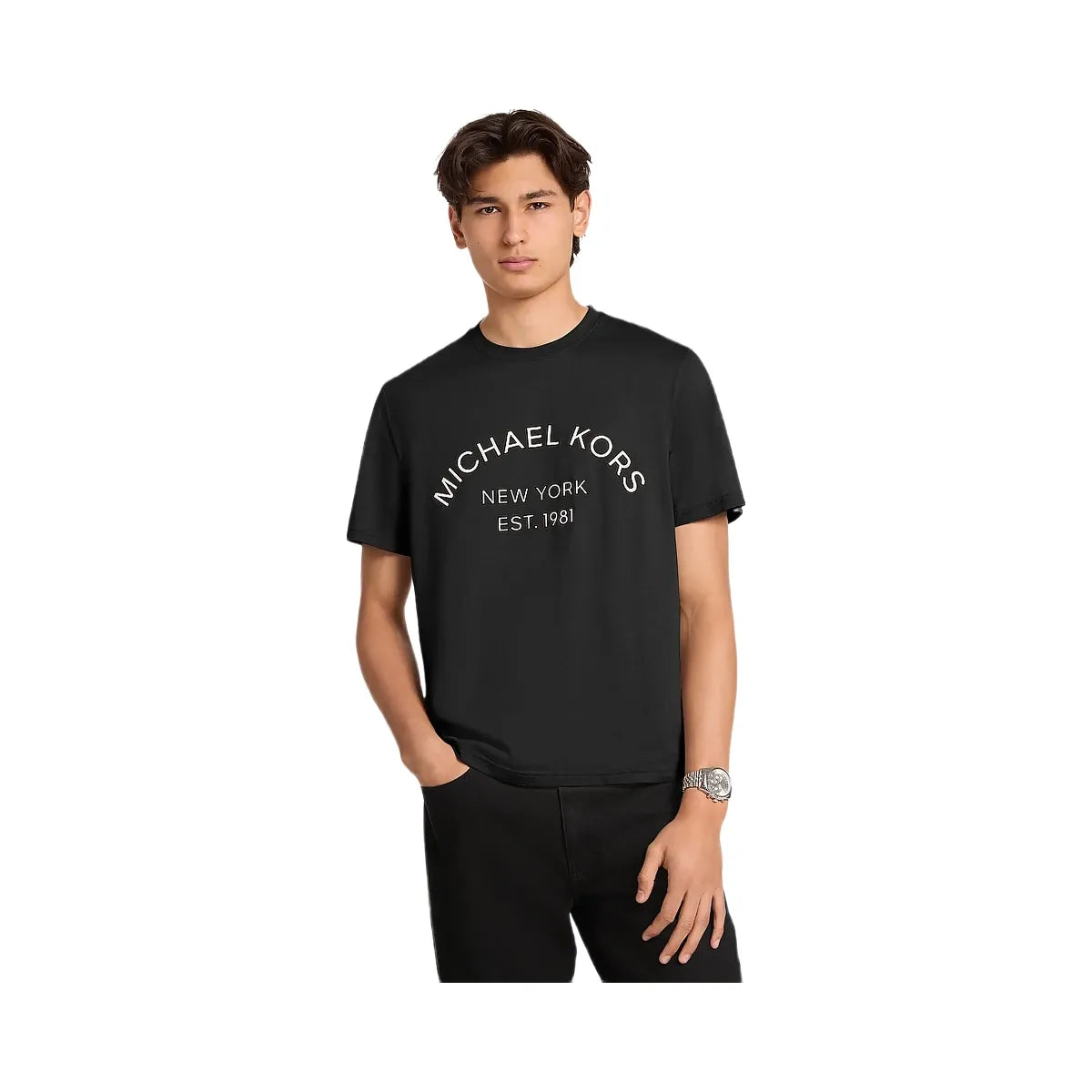 Michael Kors Graphic Logo Cotton Jersey T-Shirt Black