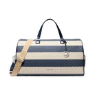 Michael Kors Grayson Extra-Large Striped Signature Logo Weekender Bag Navy