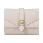 Michael Kors Greenwich Medium Saffiano Leather Trifold Wallet Lt Cream
