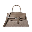 Michael Kors Greta Medium Signature Logo Satchel Mushroom