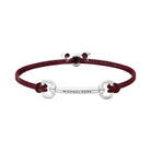 Michael Kors Horsebit Cord Slider Bracelet Silver/Maroon