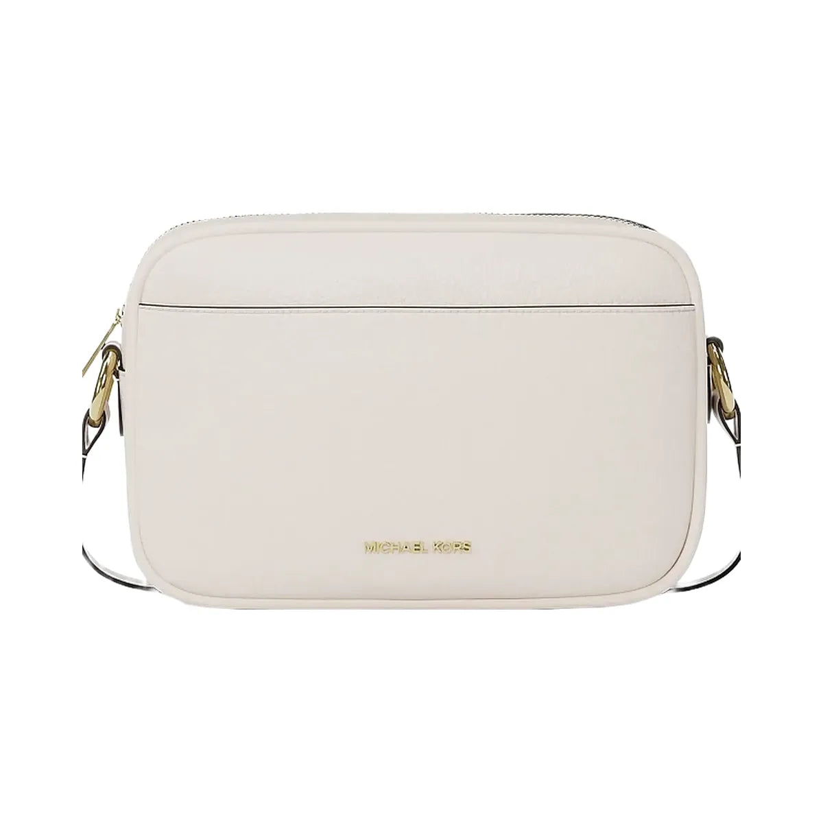 Michael Kors Jet Set Large Pebbled Leather Camera Crossbody Bag Lt Cream