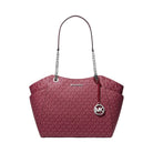 Michael Kors Jet Set Large Signature Logo Shoulder Bag Maroon