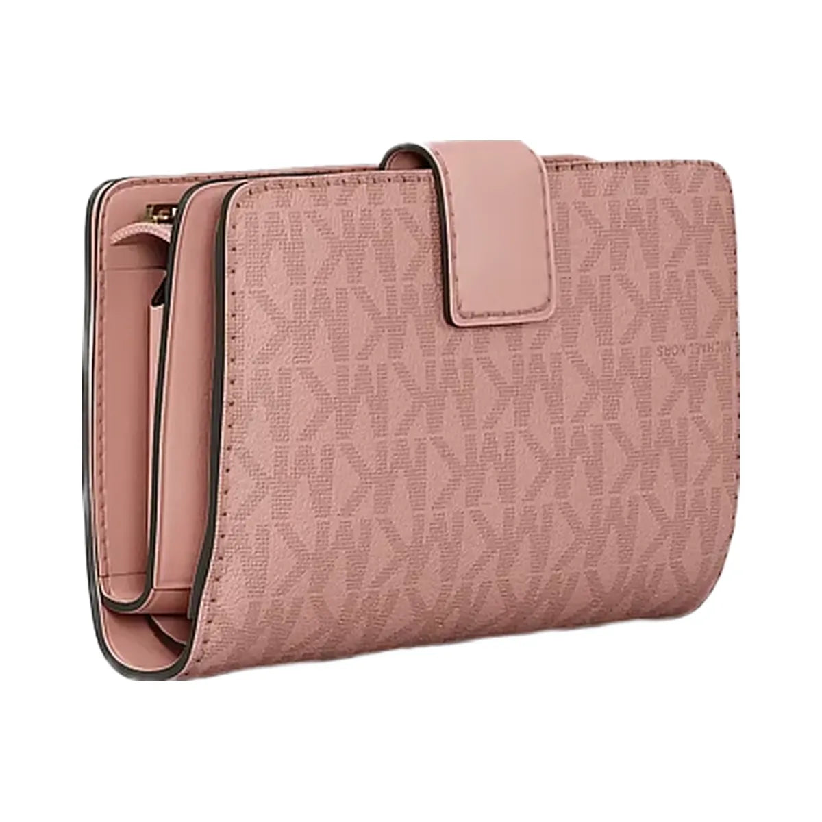 Michael Kors Jet Set Medium Signature Logo Bi-Fold Wallet Powder Blush
