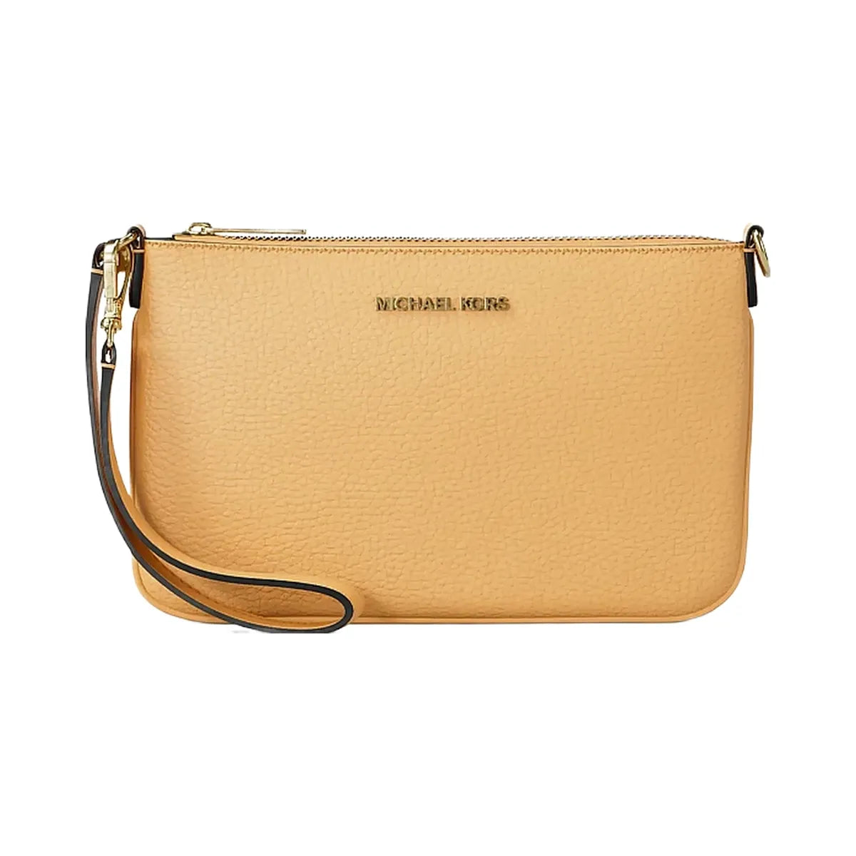 Michael Kors Jet Set Small Pebbled Leather Convertible Wristlet Honeywheat