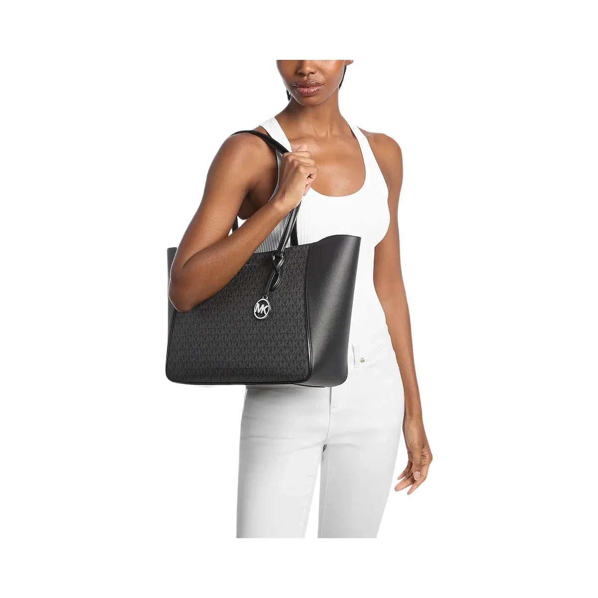 Michael Kors Jet Set Travel Large 3-in-1 Signature Logo Tote Bag Black