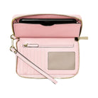 Michael Kors Jet Set Travel Large Logo Jacquard Denim Smartphone Wallet Powder Blush