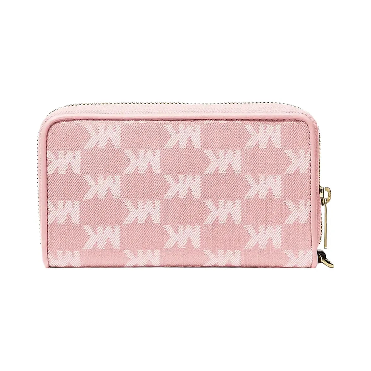 Michael Kors Jet Set Travel Large Logo Jacquard Denim Smartphone Wallet Powder Blush