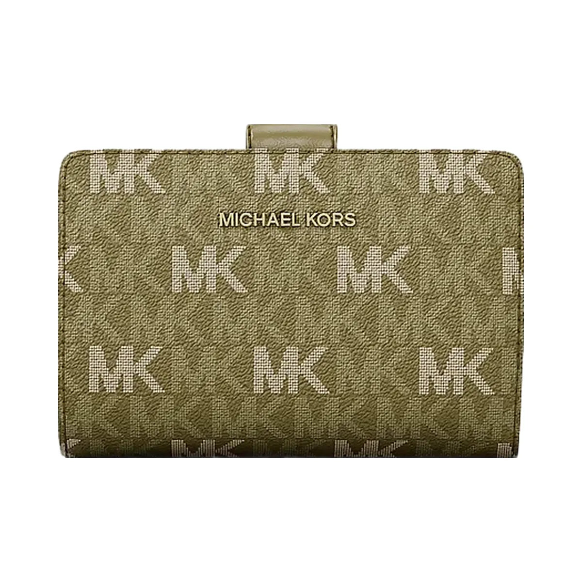 Michael Kors Jet Set Travel Medium Signature Logo Billfold Wallet Oregano