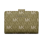 Michael Kors Jet Set Travel Medium Signature Logo Billfold Wallet Oregano