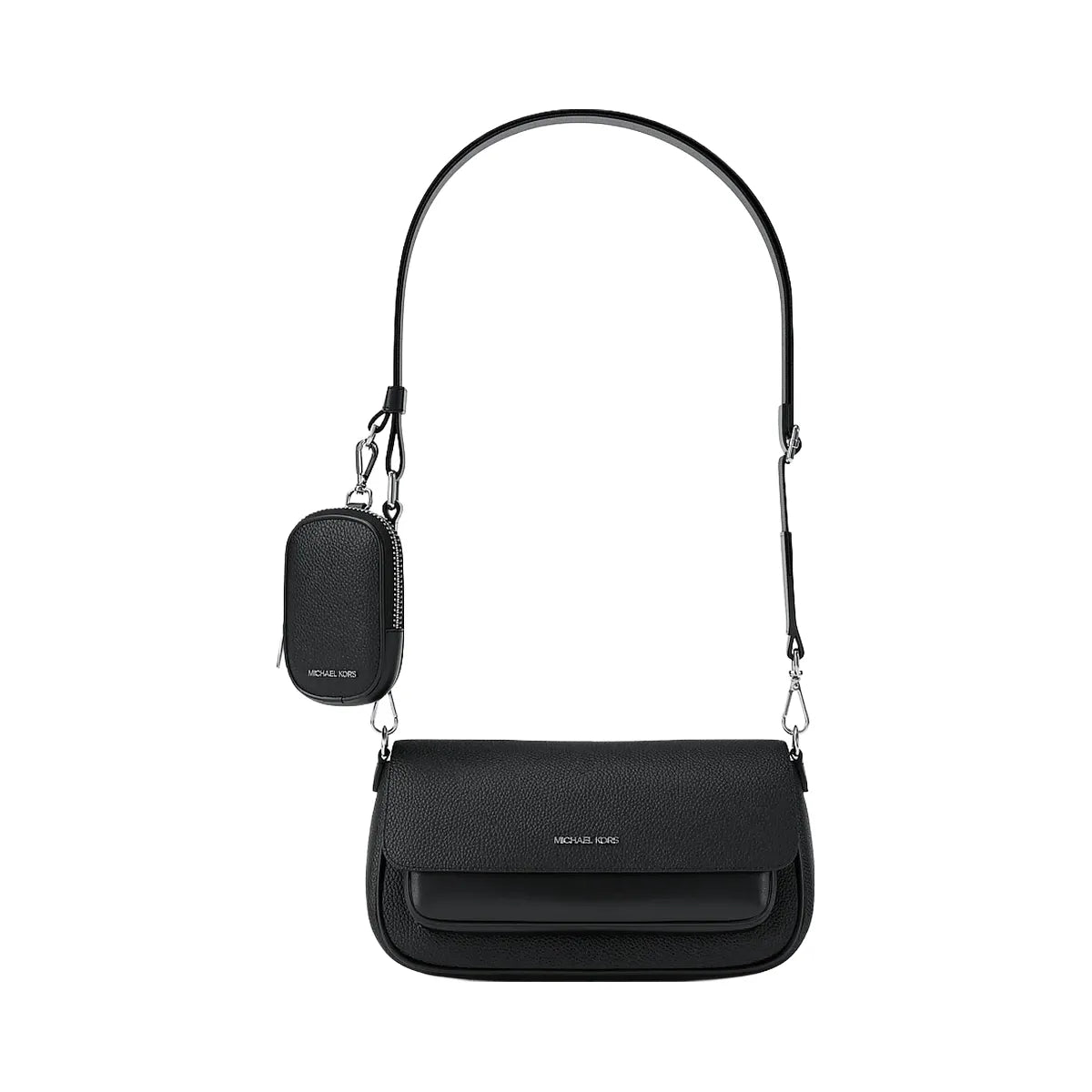 Michael Kors Jet Set Travel Small Pebbled Leather Crossbody Bag With Pouch Black