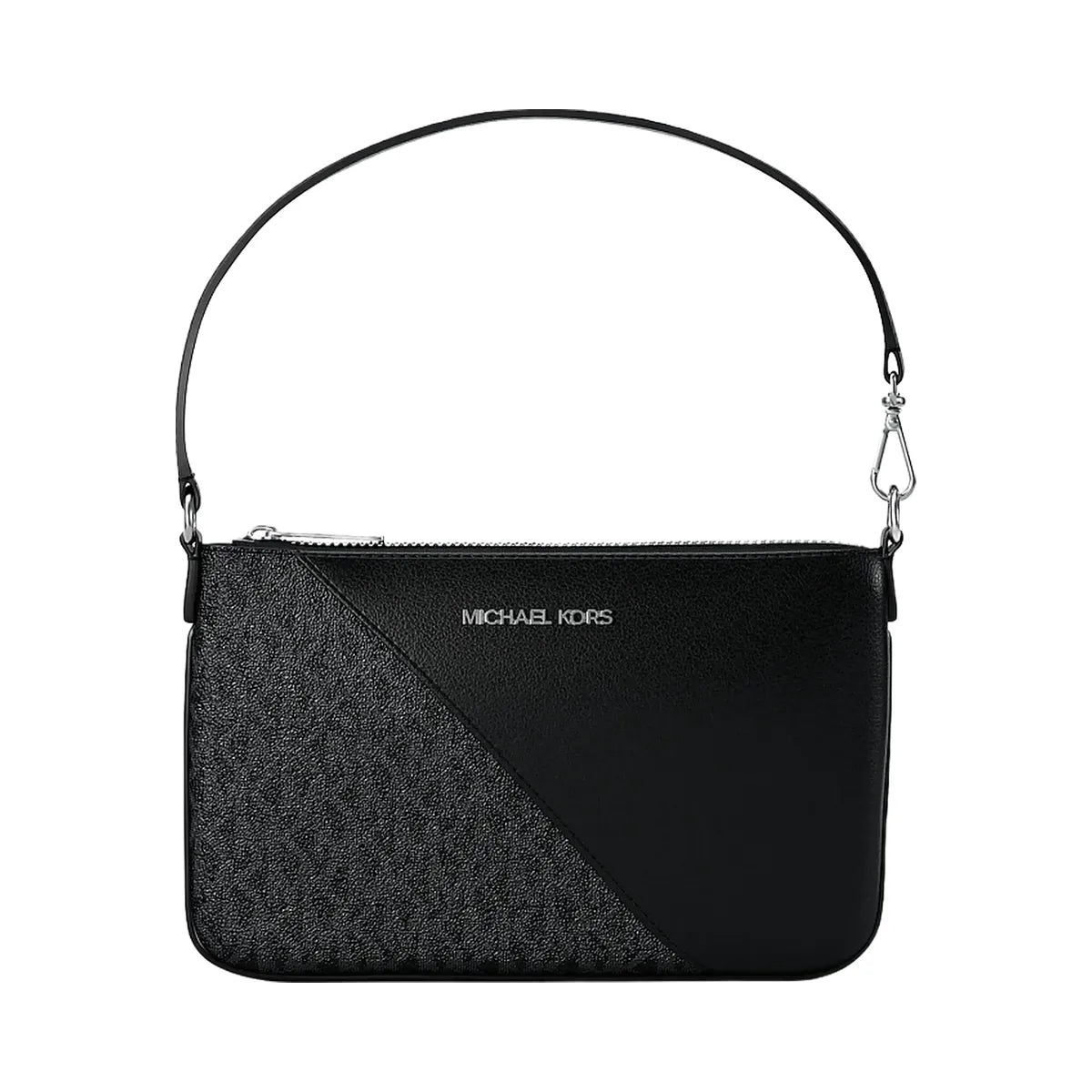 Michael Kors Jet Set Travel Small Signature Logo and Smooth Wristlet Black