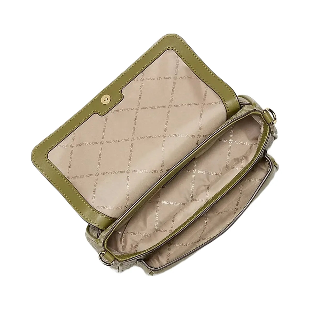Michael Kors Jet Set Travel Small Signature Logo Crossbody Bag With Pouch Oregano