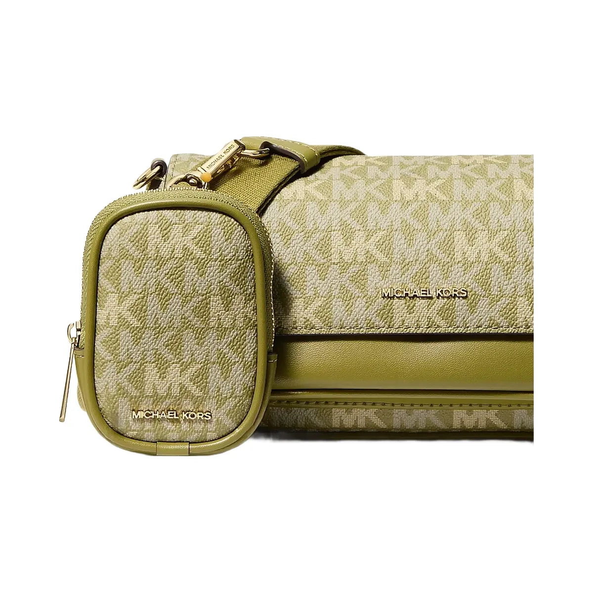 Michael Kors Jet Set Travel Small Signature Logo Crossbody Bag With Pouch Oregano
