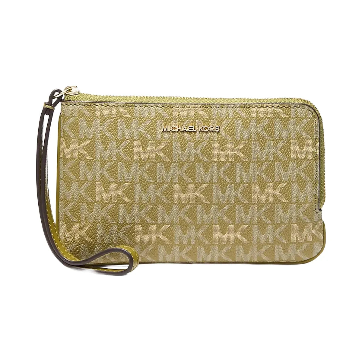 Michael Kors Jet Set Travel Small Signature Logo Wristlet Oregano