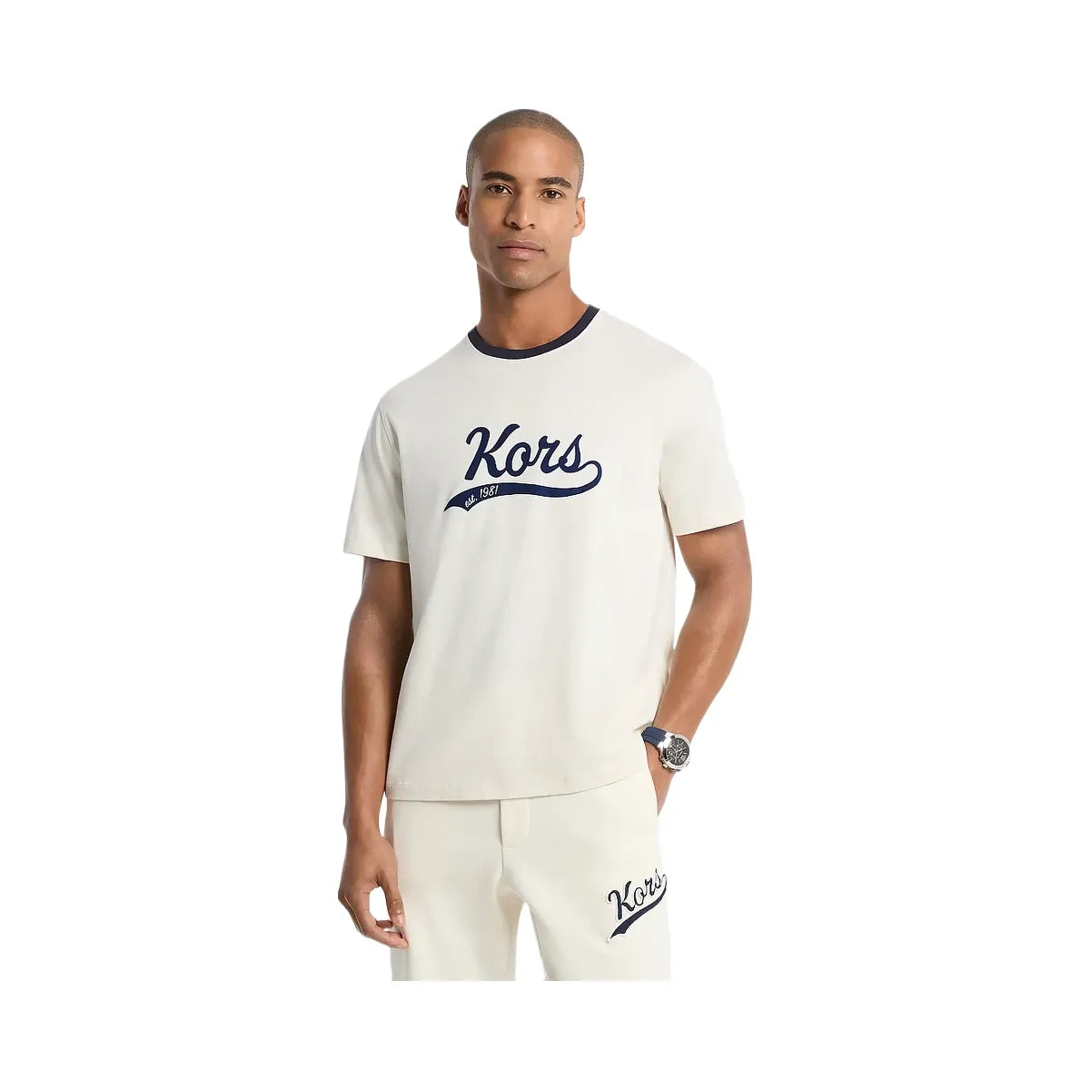 Michael Kors KORS Varsity Cotton Jersey T-Shirt Lt Cream