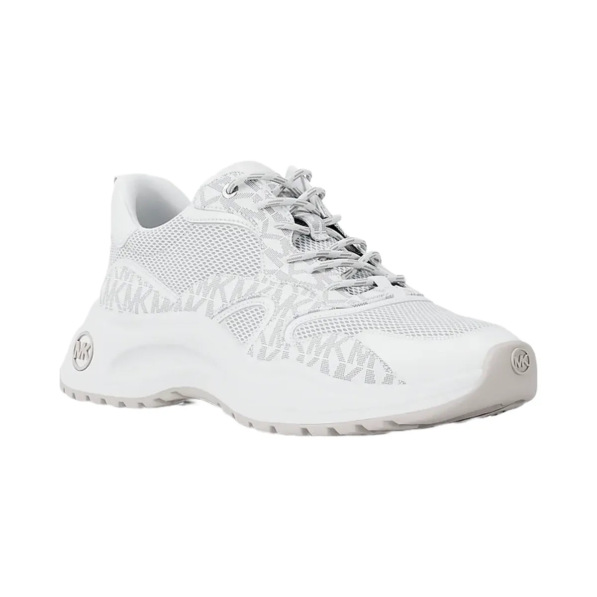 Michael Kors Levie Mixed-Media Trainer Optic White