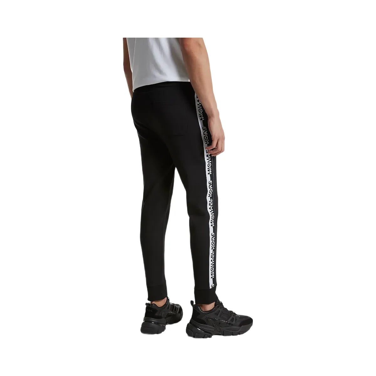 Michael Kors Logo Tape Cotton Blend Joggers Black