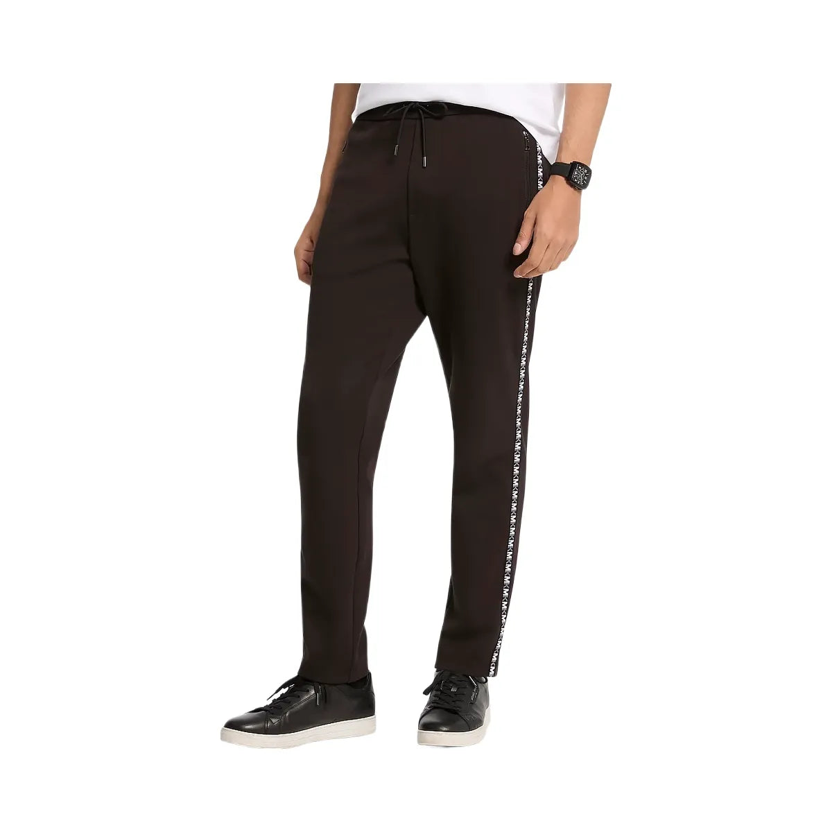 Michael Kors Logo Tape Cotton Blend Joggers Black