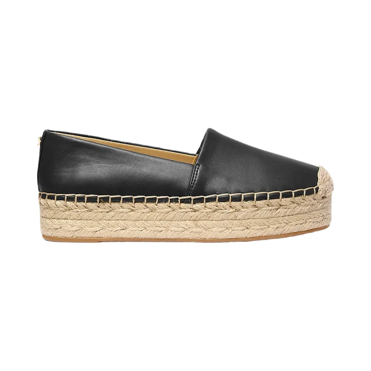 Michael Kors Lynn Leather Platform Espadrille Black