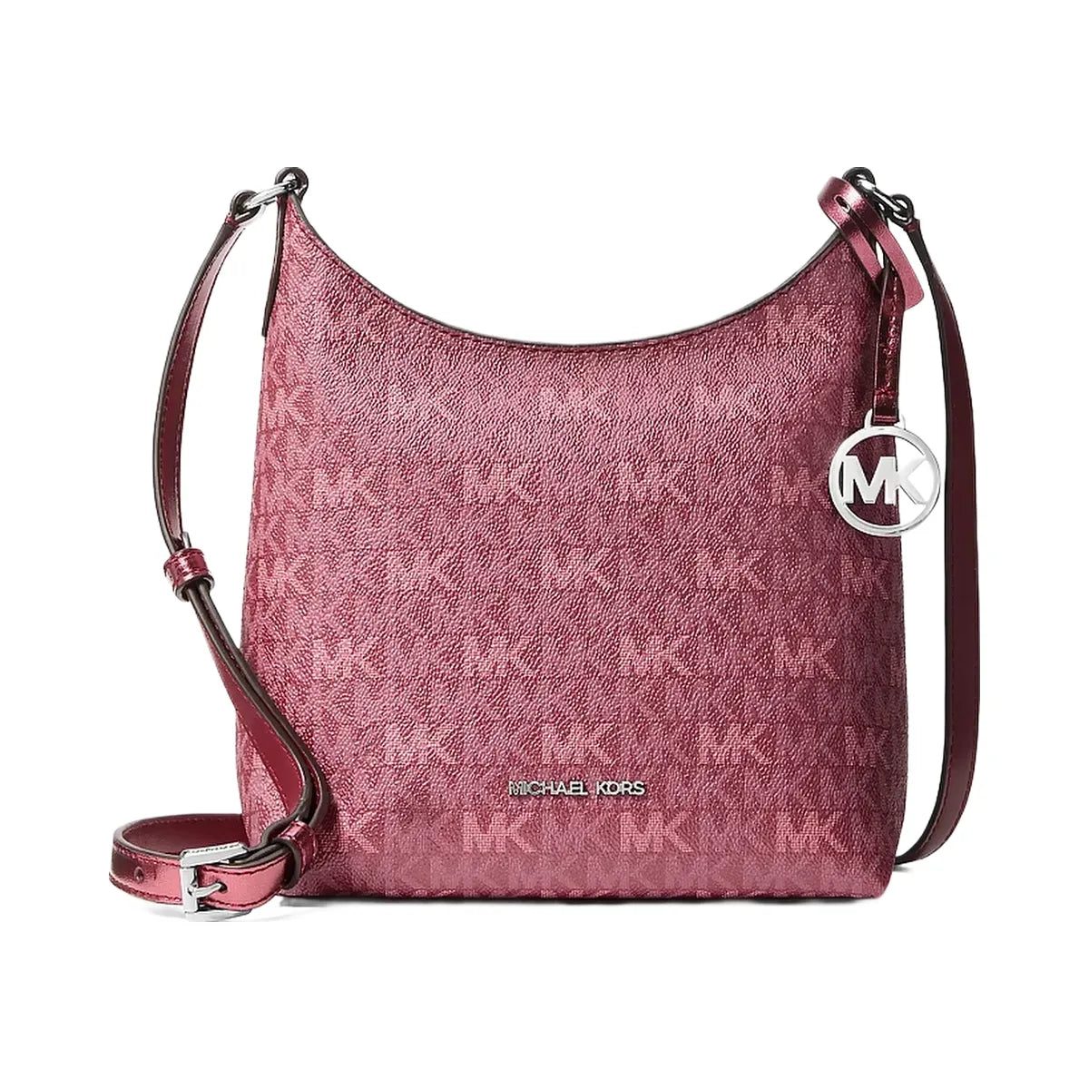 Michael Kors Maya Small Signature Logo Crossbody Bag Maroon