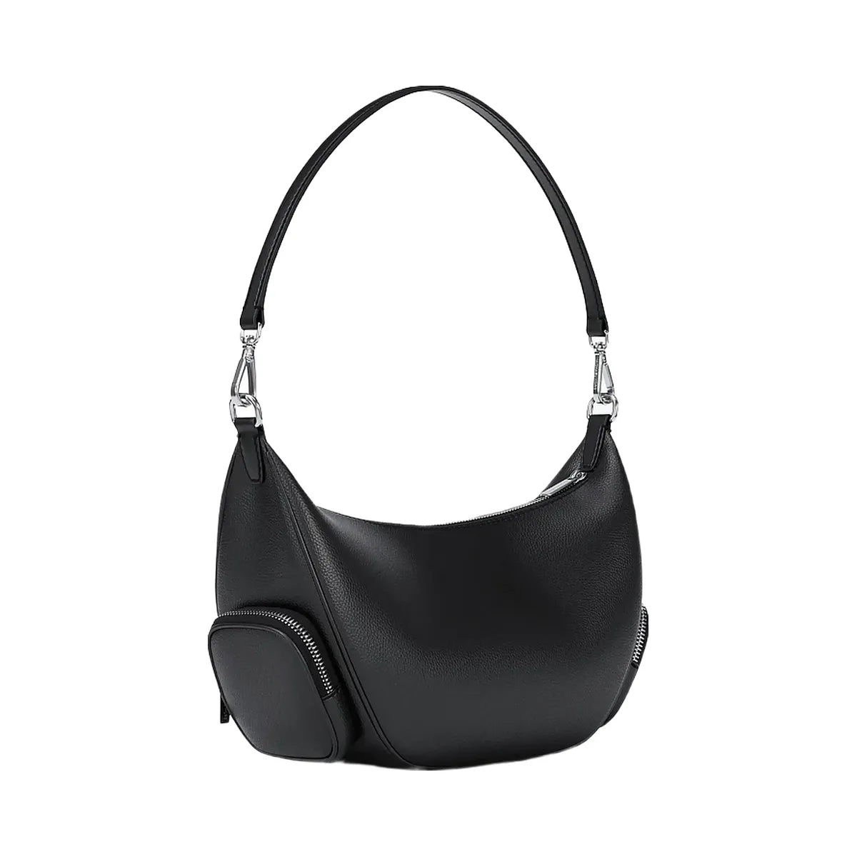 Michael Kors Merritt Medium Pebbled Leather Convertible Shoulder Bag Black