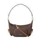Michael Kors Merritt Medium Signature Logo Convertible Shoulder Bag Brown