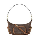 Michael Kors Merritt Small Signature Logo Convertible Shoulder Bag Brown