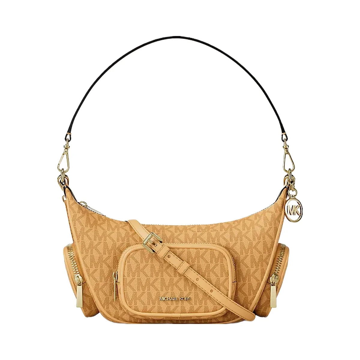 Michael Kors Merritt Small Signature Logo Convertible Shoulder Bag Honeywheat