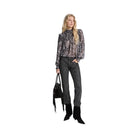 Michael Kors Metallic Paisley Print Georgette Blouse Gunmetal