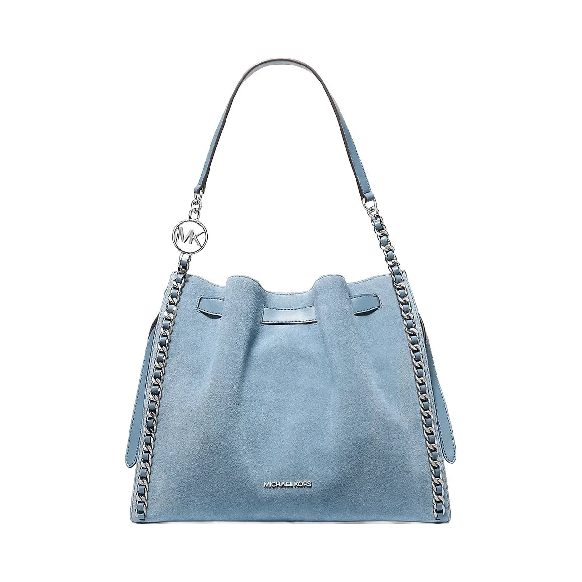 Michael Kors Mina Large Suede Chain Shoulder Bag Denim