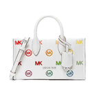 Michael Kors Mirella Small Rainbow Logo Embossed Convertible Crossbody Bag Optic White