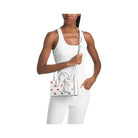 Michael Kors Mirella Small Rainbow Logo Embossed Convertible Crossbody Bag Optic White