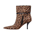 Michael Kors Nalia Leopard Print Calf Hair Boot Dk Camel Mlt